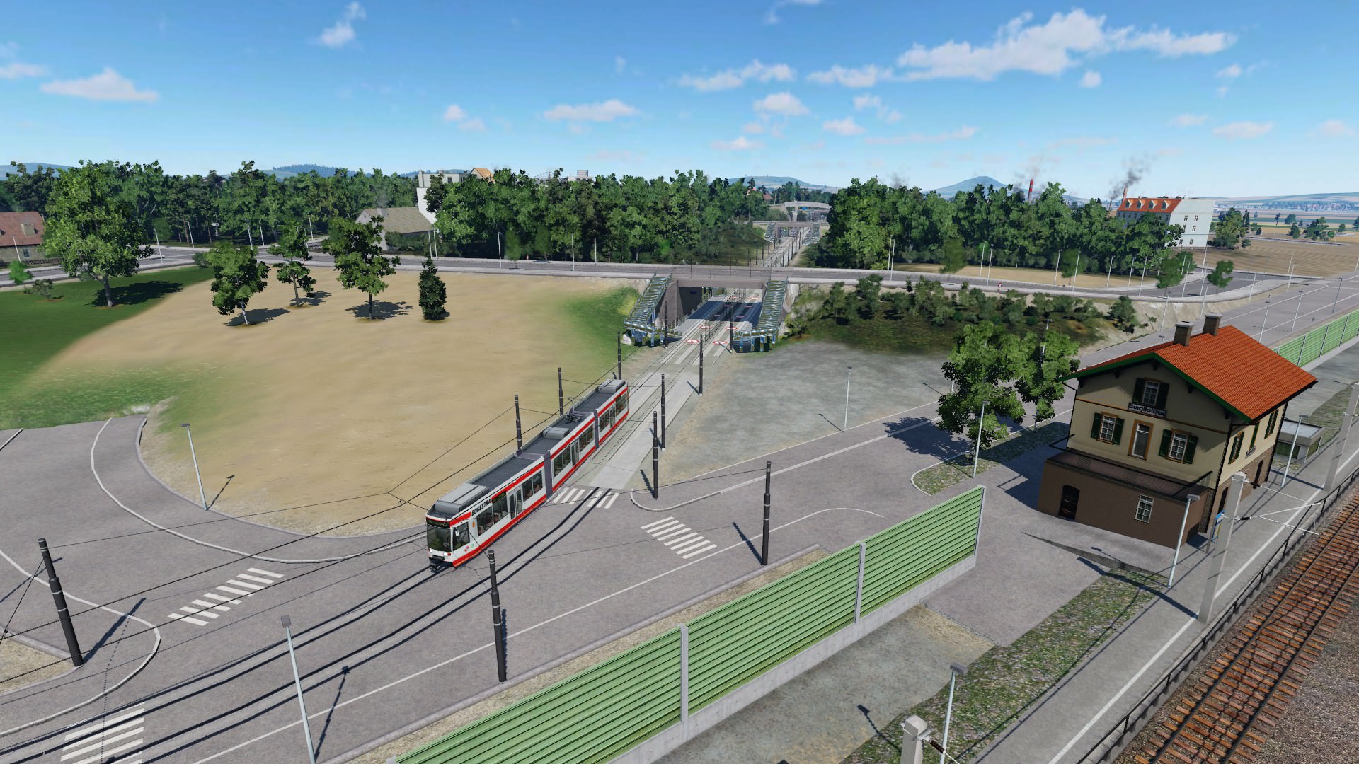 Stadtbahn und Bahnhof