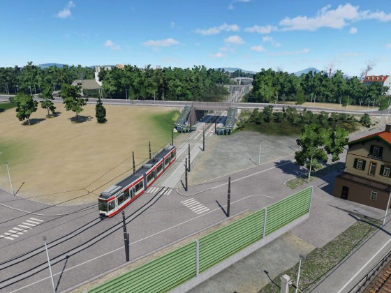 Stadtbahn und Bahnhof