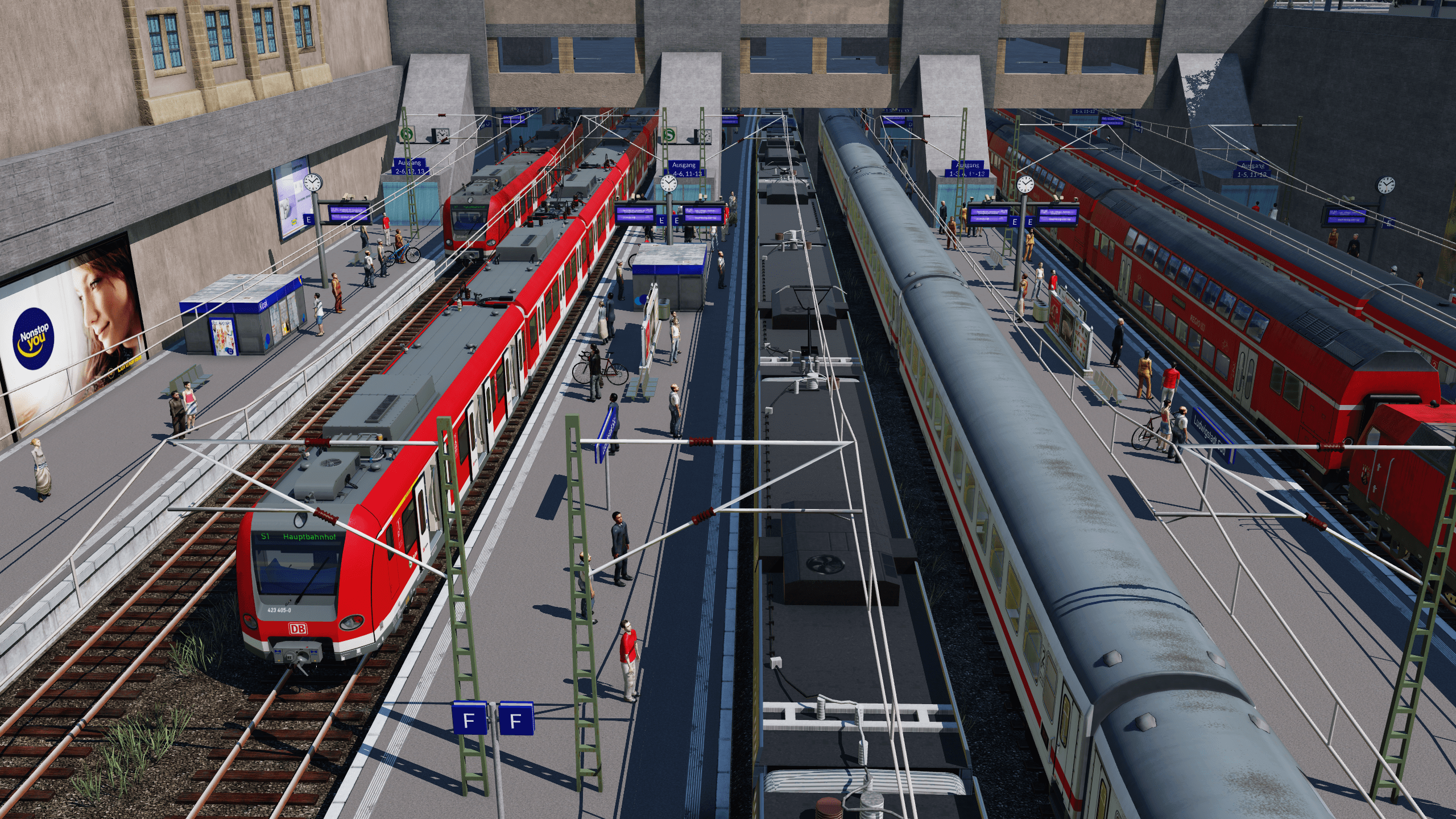 Blick auf die Bahnsteige 1-6