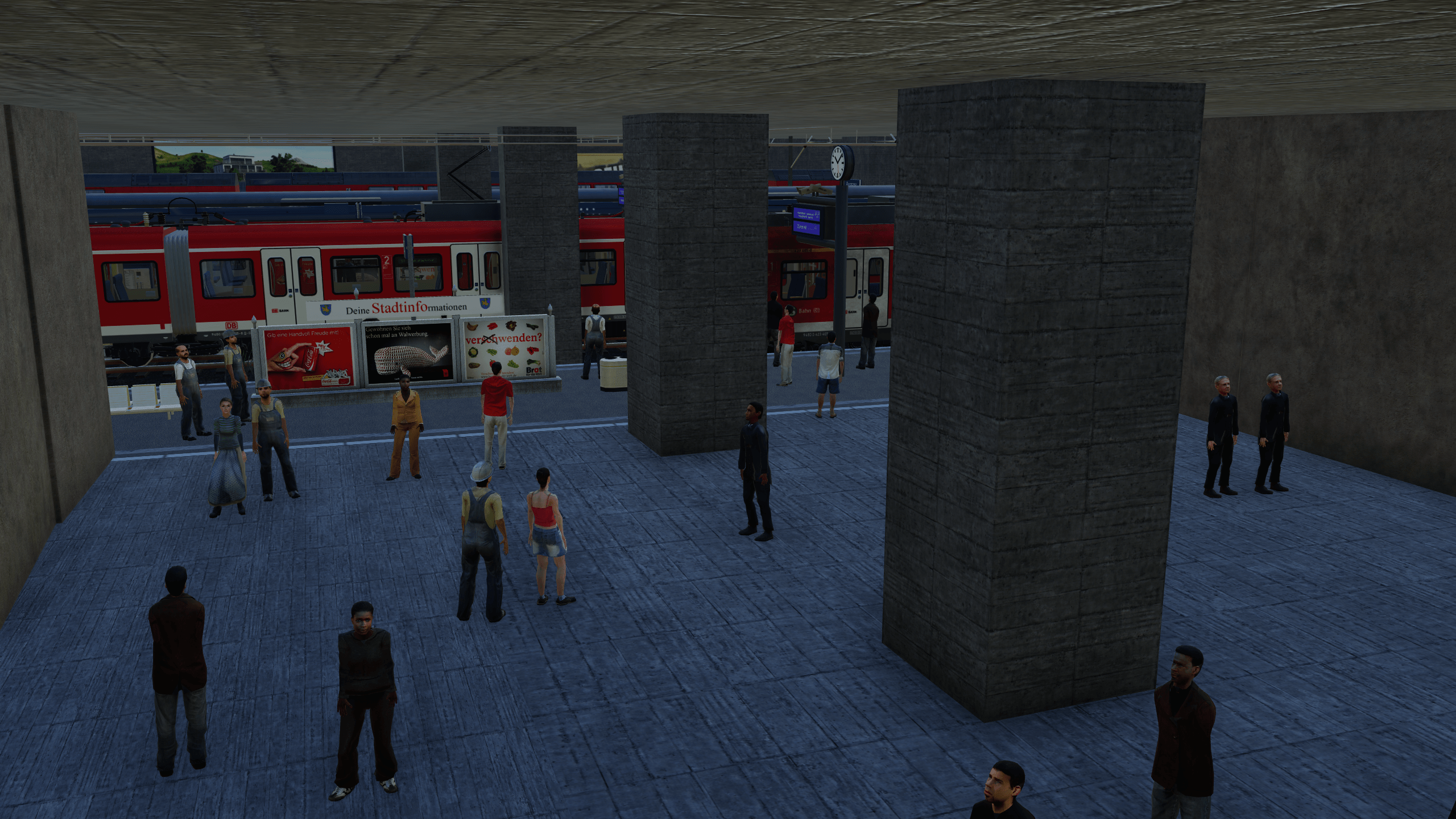 Vom Einkaufsbahnhof auf den Bahnsteig