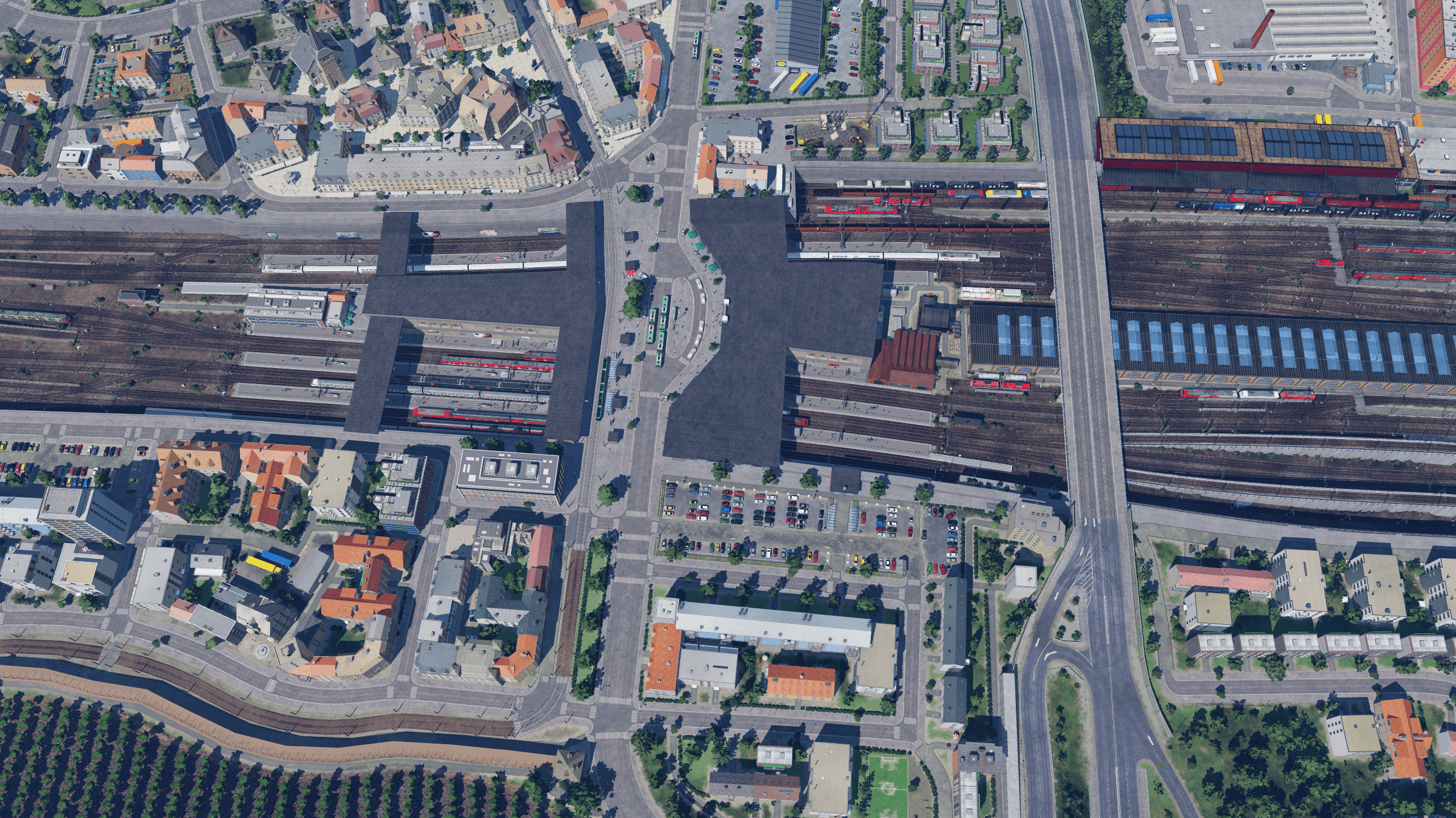 Der Südbahnhof: Luftbild