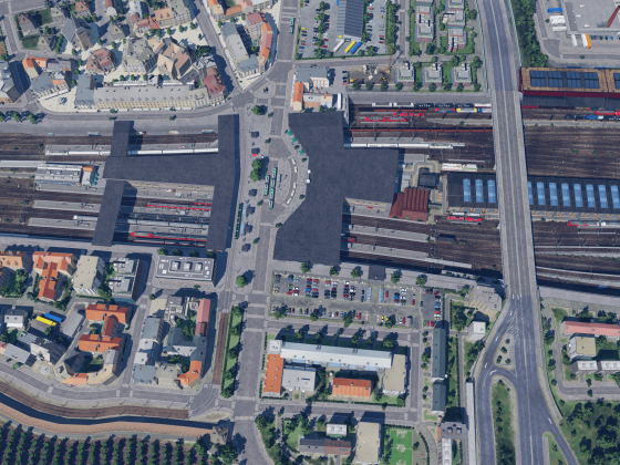 Der Südbahnhof: Luftbild
