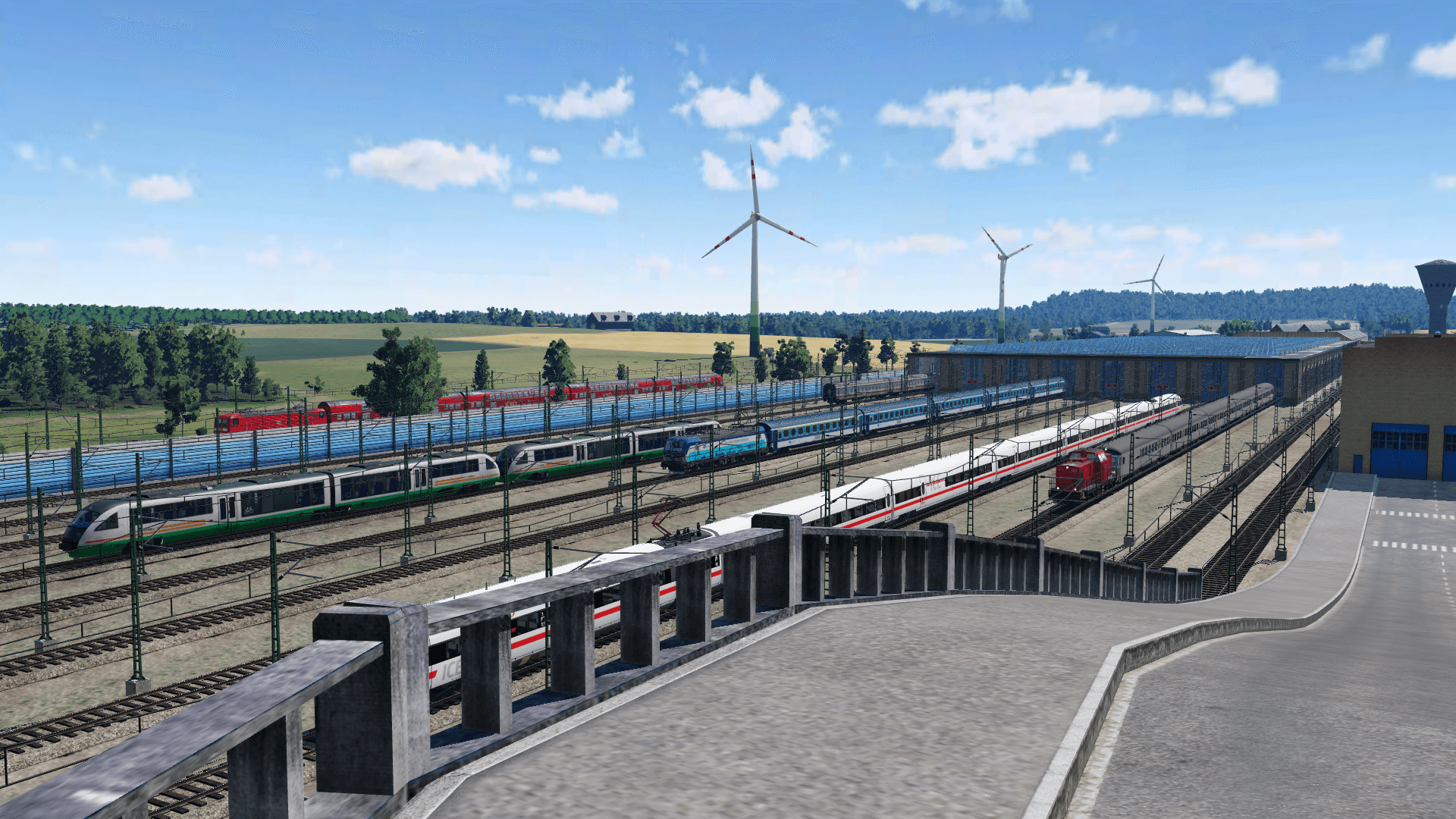 Eurocity im Betriebswerk