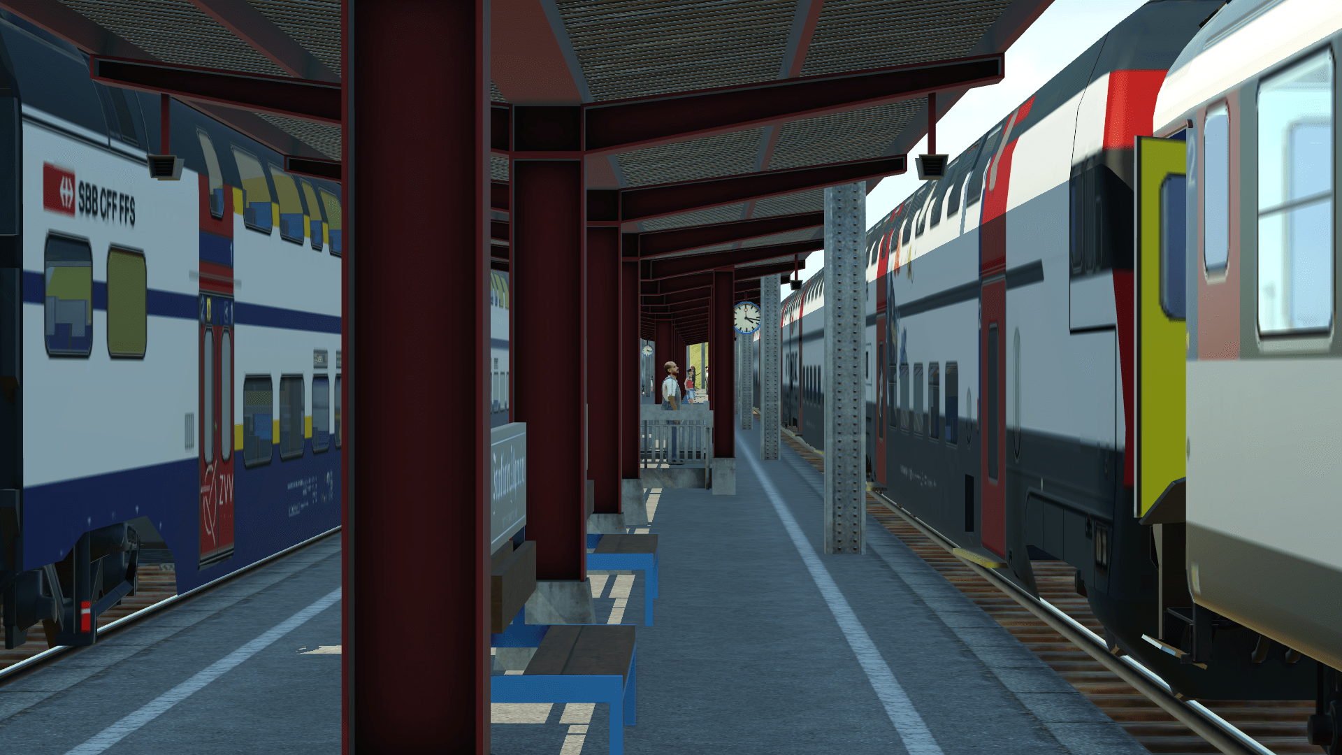 Stadler Kiss und IR im Bahnhof