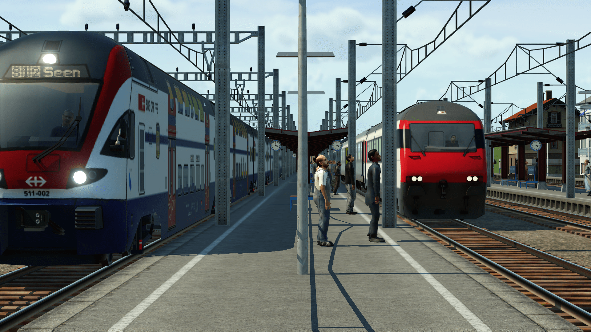 S-Bahn (Stadler Kiss) und IR (Einheitswagen VI und IC2000)