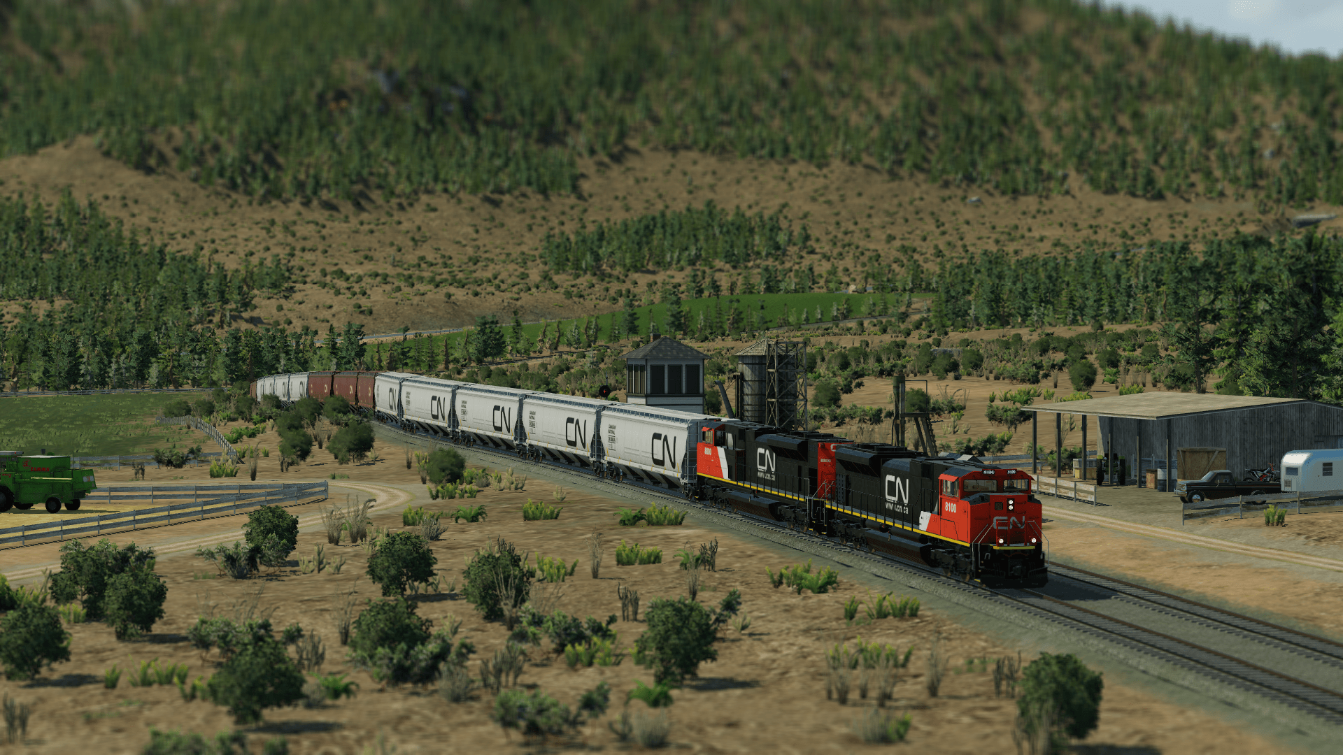Pulling hoppers somewhere in Canada