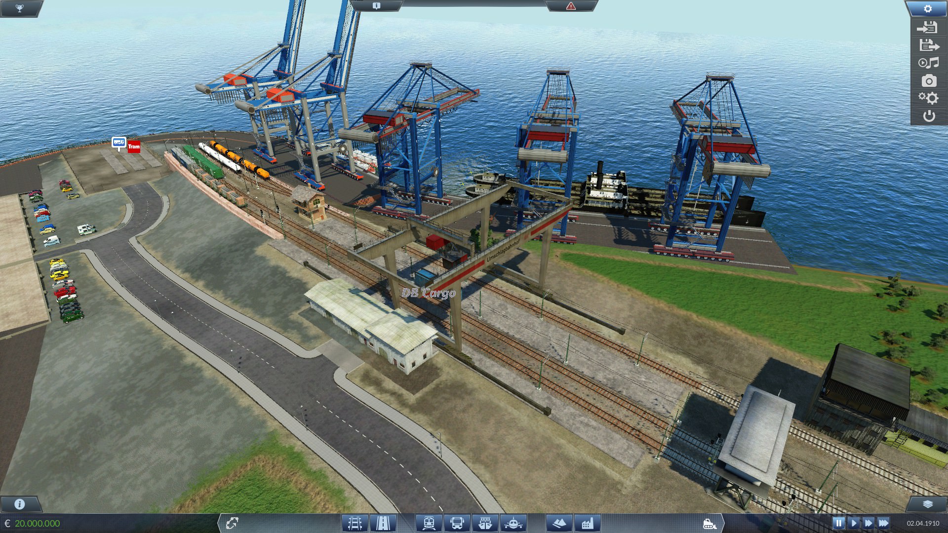 Kleiner Güter Hafen mit Bahnhof