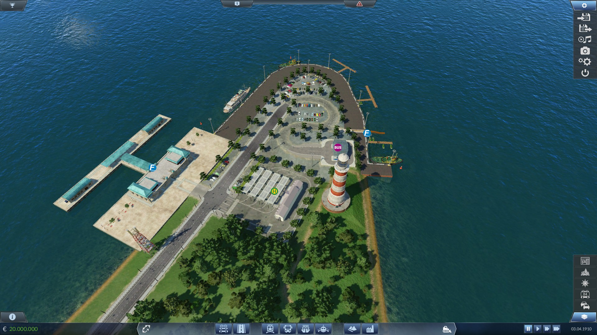 Links Hafen und Rechts wird der Yachthafen gebaut