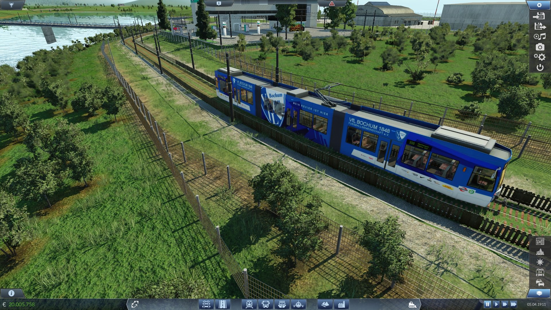 Ausfahrt der Tram Richtung Flughafen