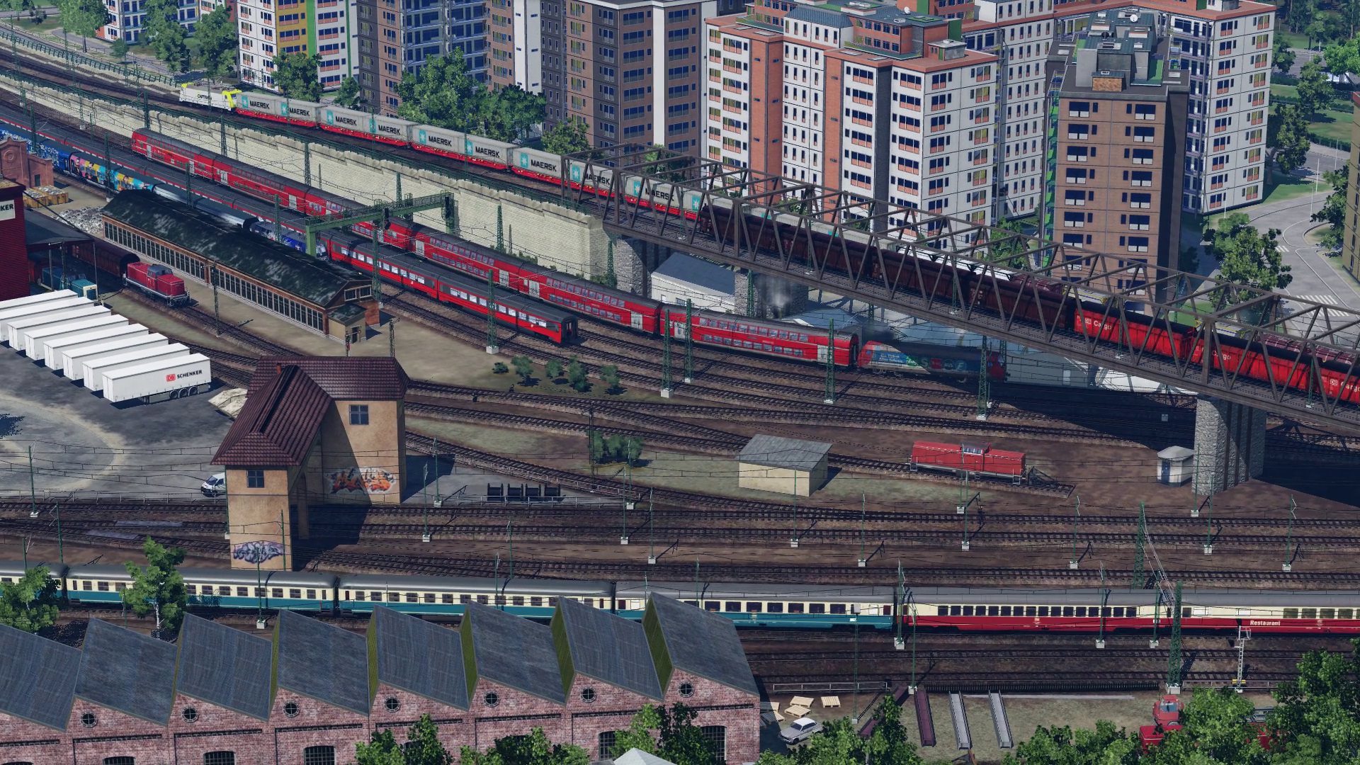 Gleisvorfeld mit Brücke 2