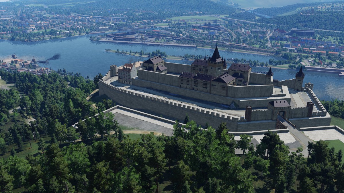 Schloss Stolzenfels mit Blick auf Lahnstein