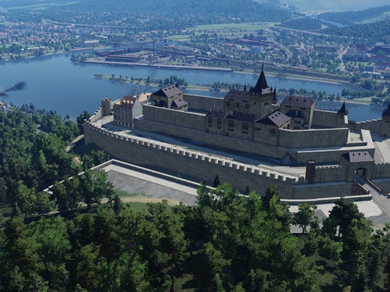 Schloss Stolzenfels mit Blick auf Lahnstein