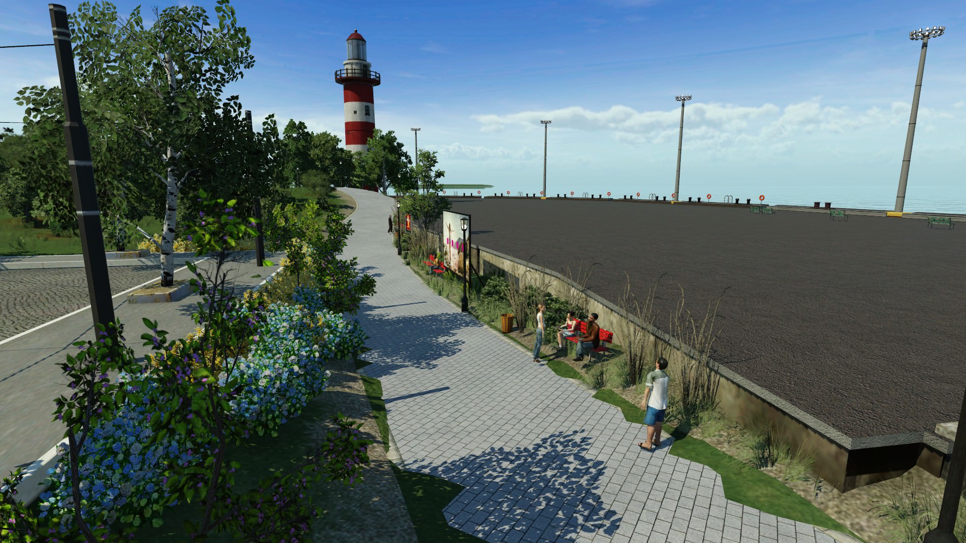 Der Weg zum Yachthafen und zum Leuchtturm