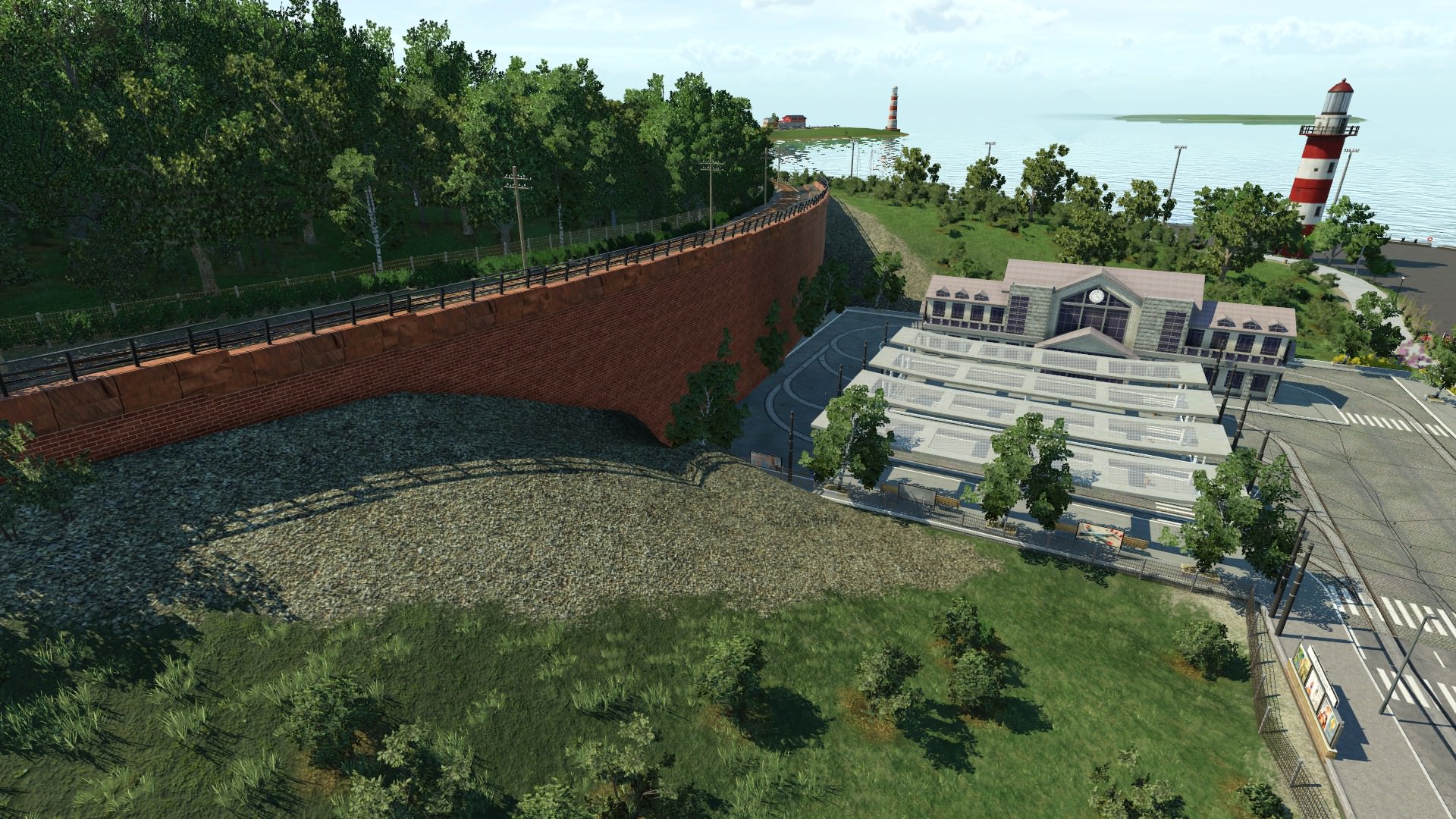 Backsteinmauer Damm