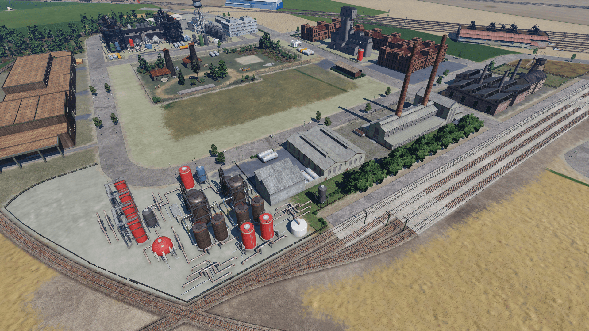Industrie rund um das Ölfeld
