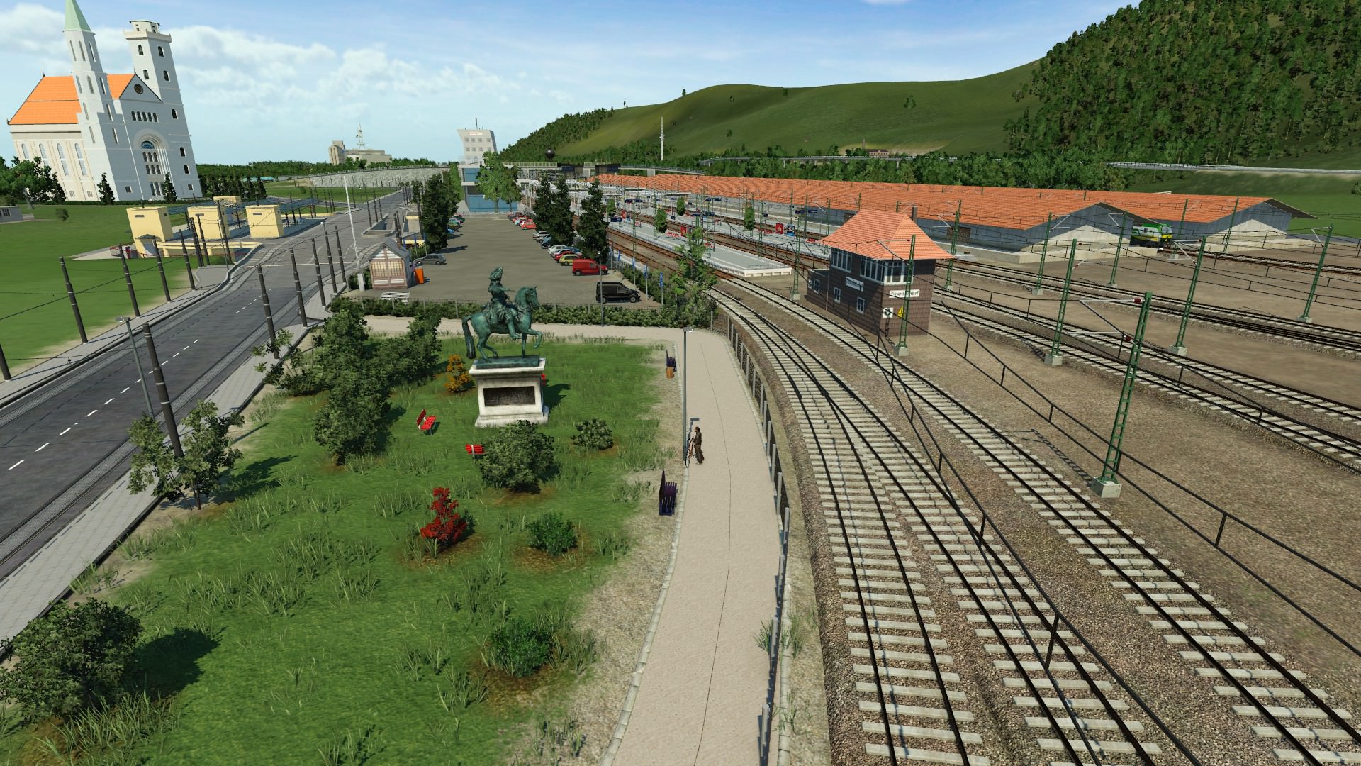 Bau der neuen Linie mit Radweg