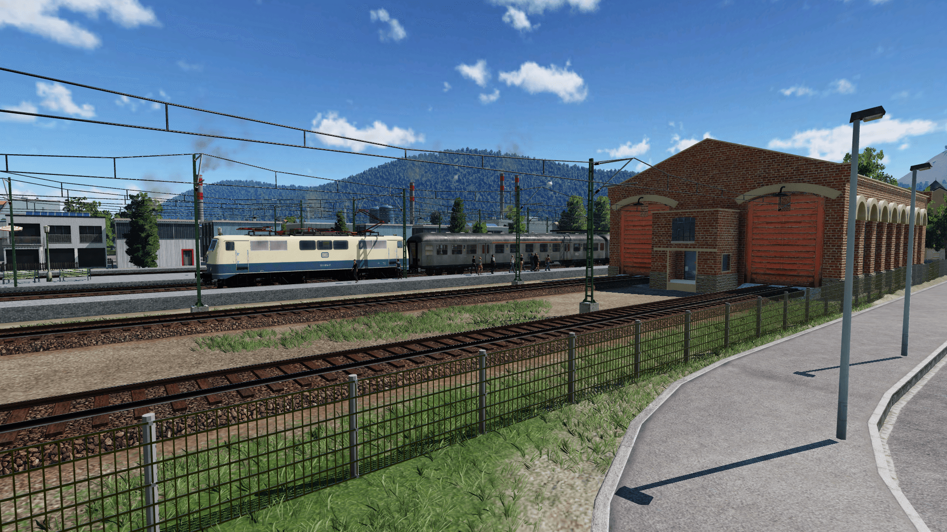 Re 2 bei der Ausfahrt aus dem Kopfbahnhof Seeberg