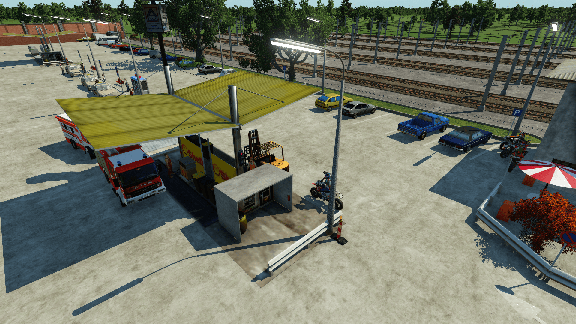 Parkplatz und Tankstelle inkl. Taxistand