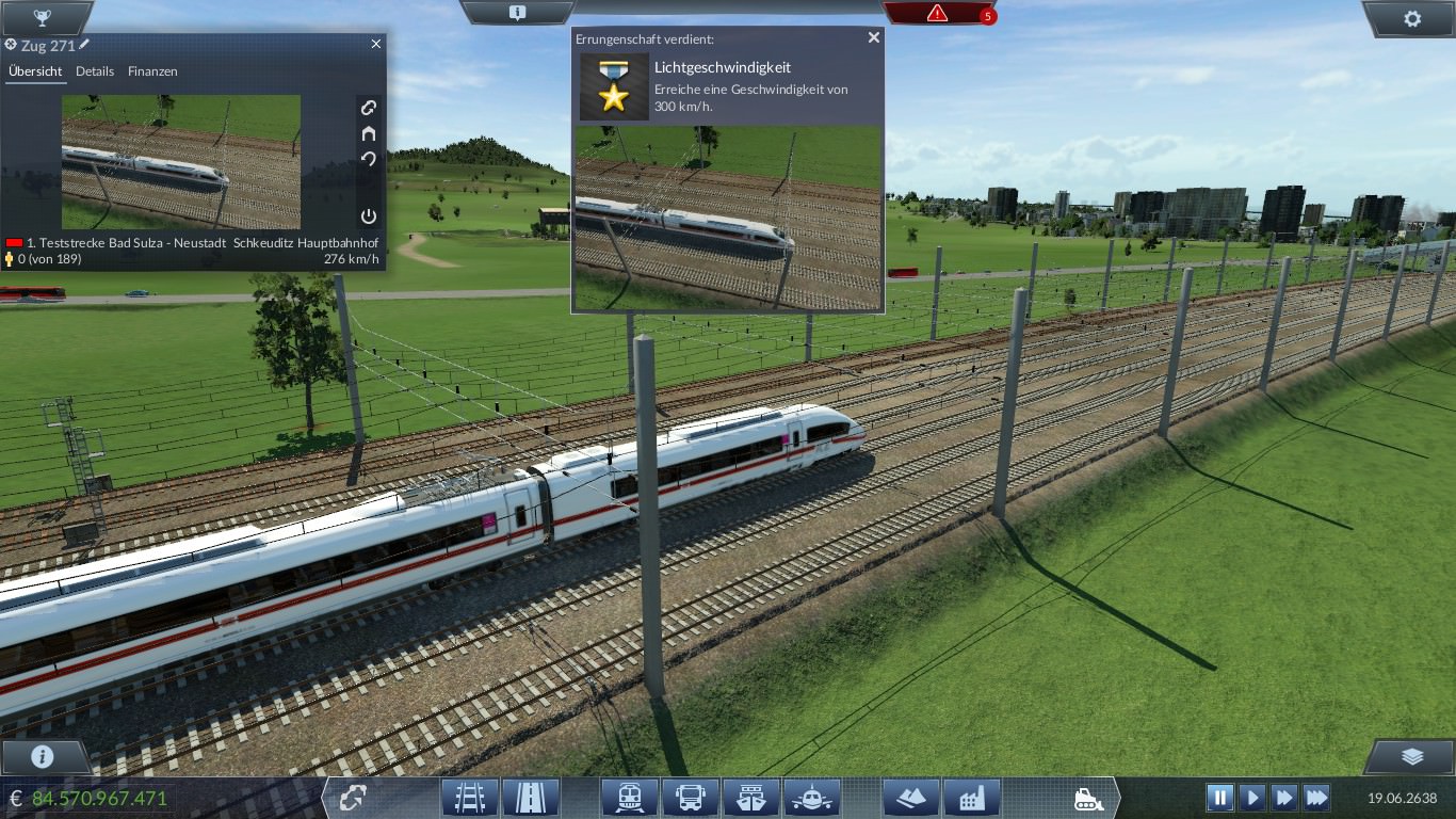 Der erste Zug der 300 km/h erreicht ist die 320 meter lange ICE Velaro Garnitur