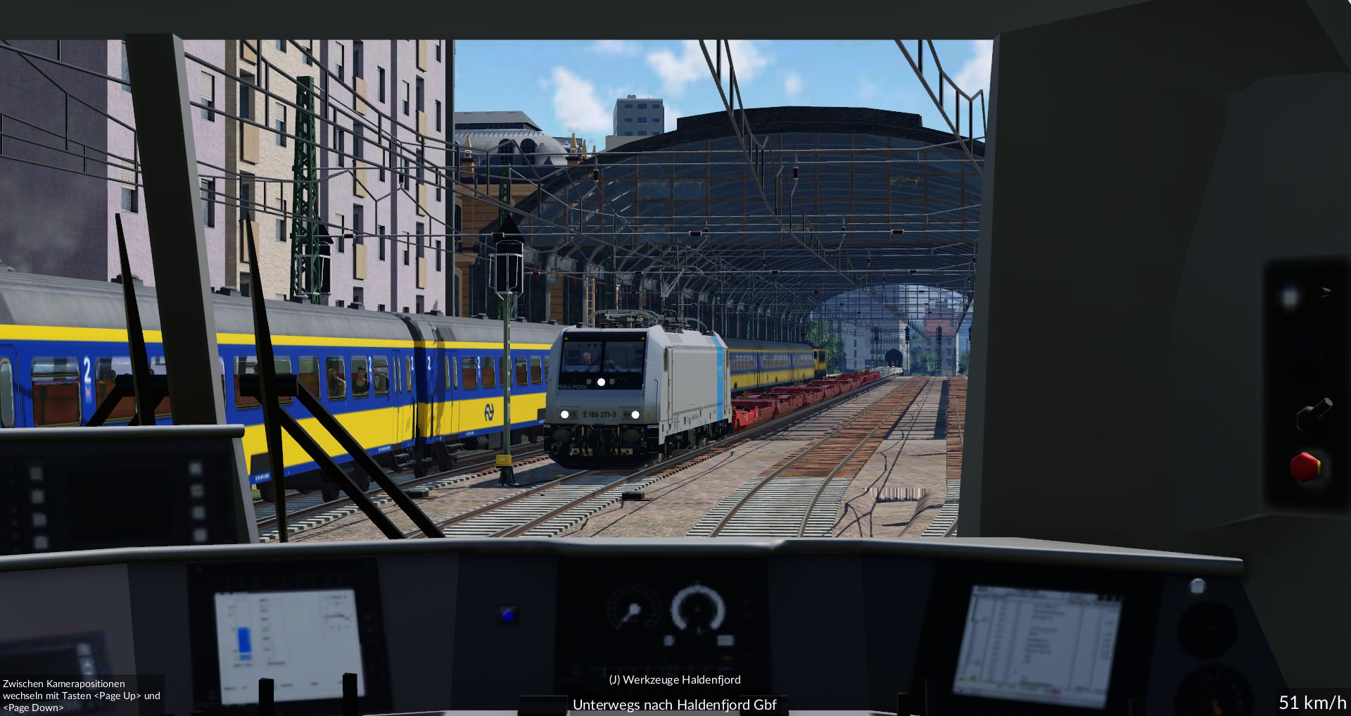 Durchfahrt durch Haldenfjord Hbf