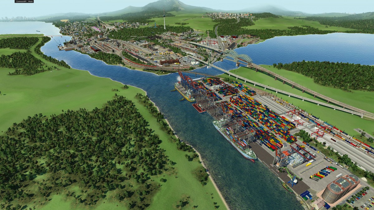 Der neue Containerhafen und blick auf den Güterbahnhof