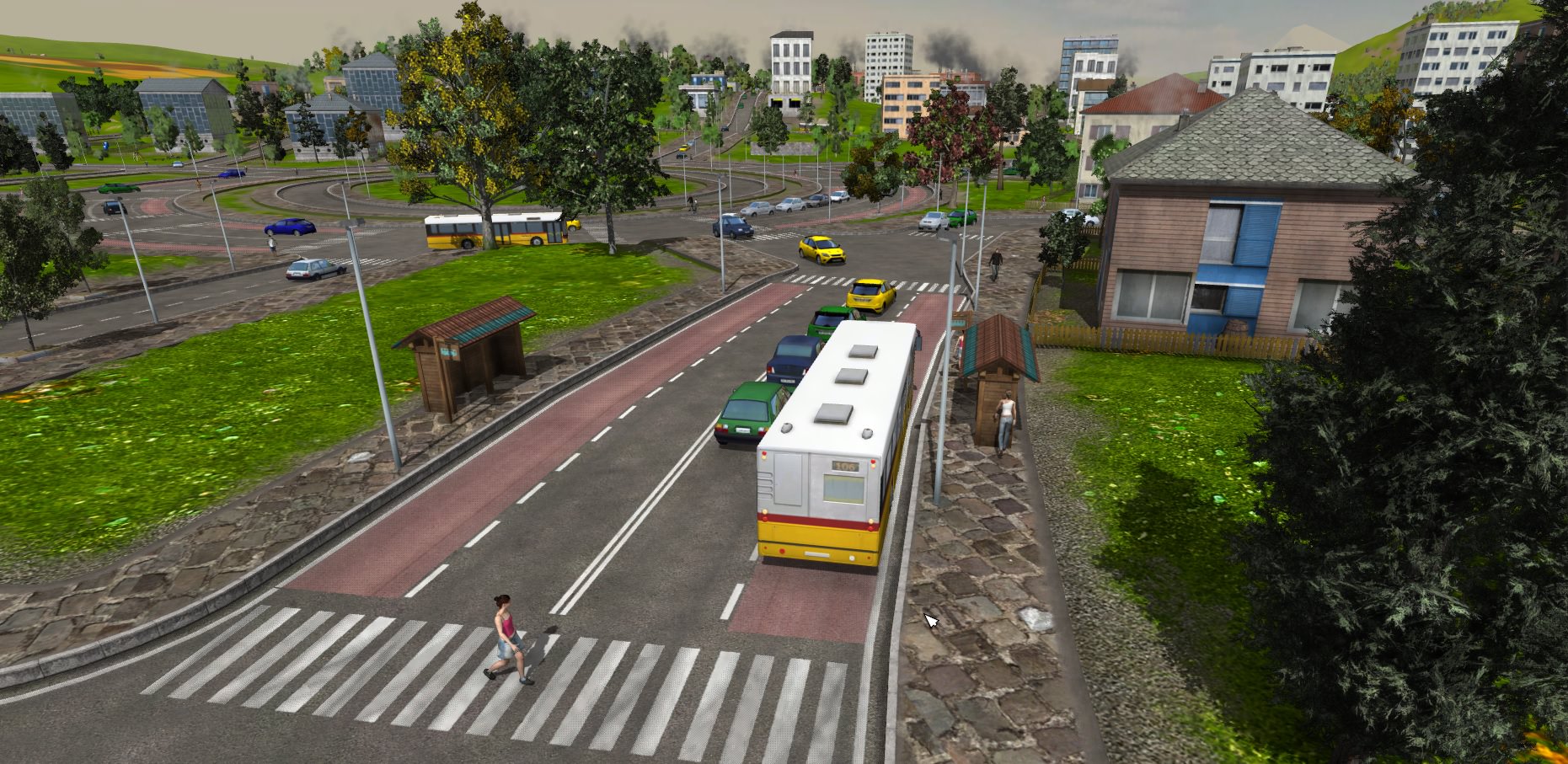 Diesen Bus hat sie verpasst, aber der nächste kommt gleich!