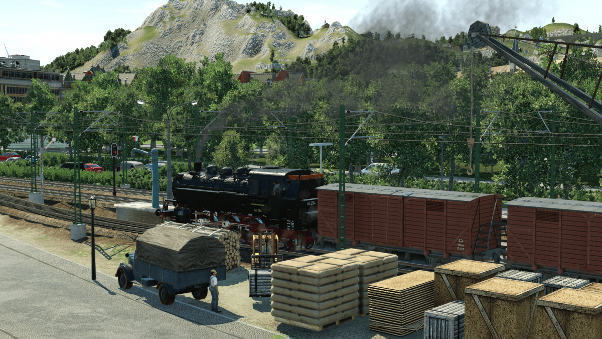 Nebenbahn mit kleinem Güterzug