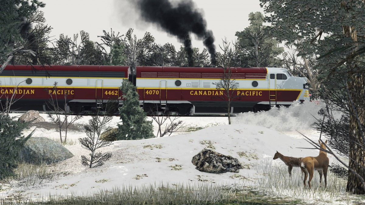 Canadian Pacific F7A with snowplow