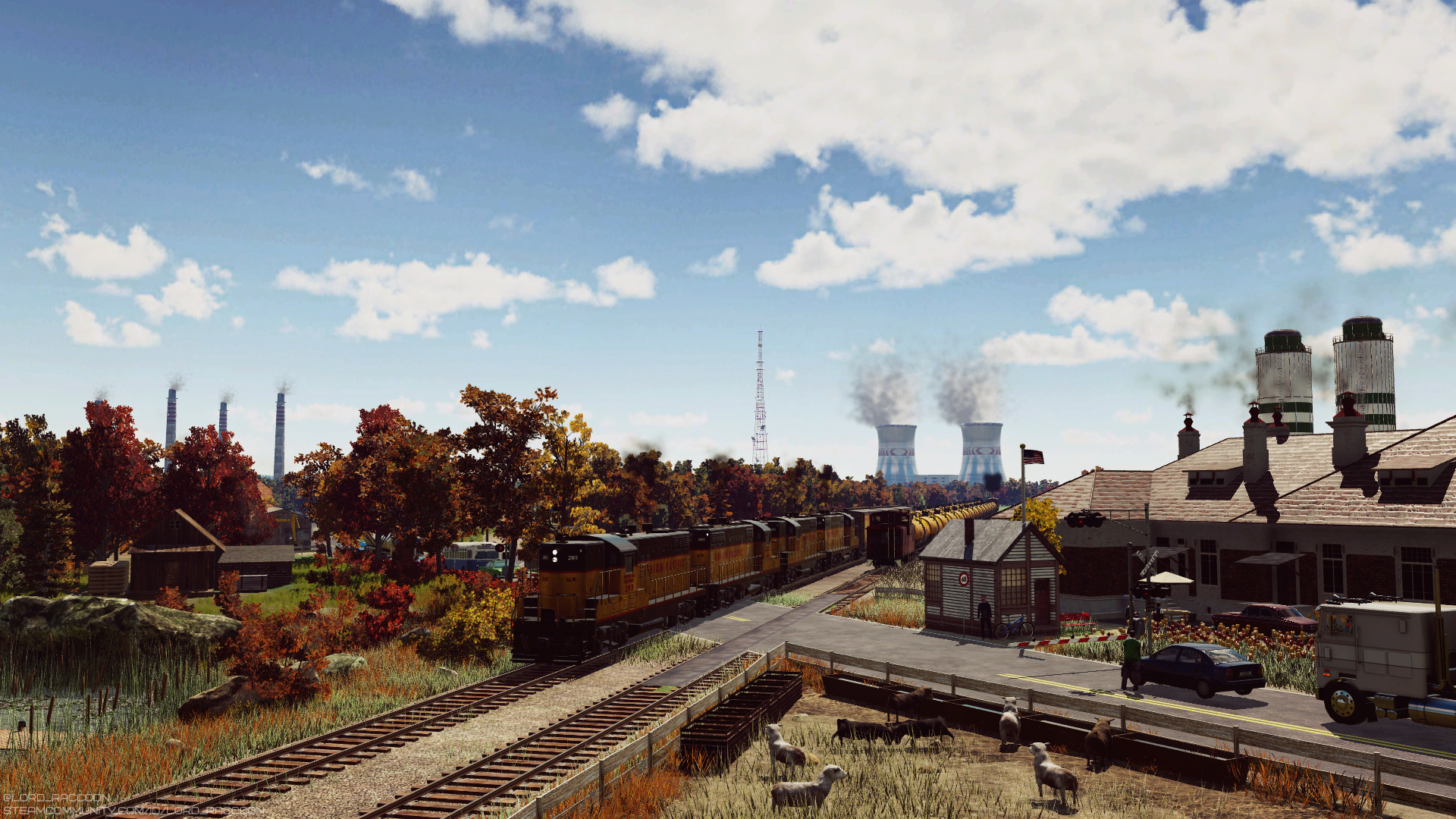 Union Pacific GP9s and the atomic powerstation