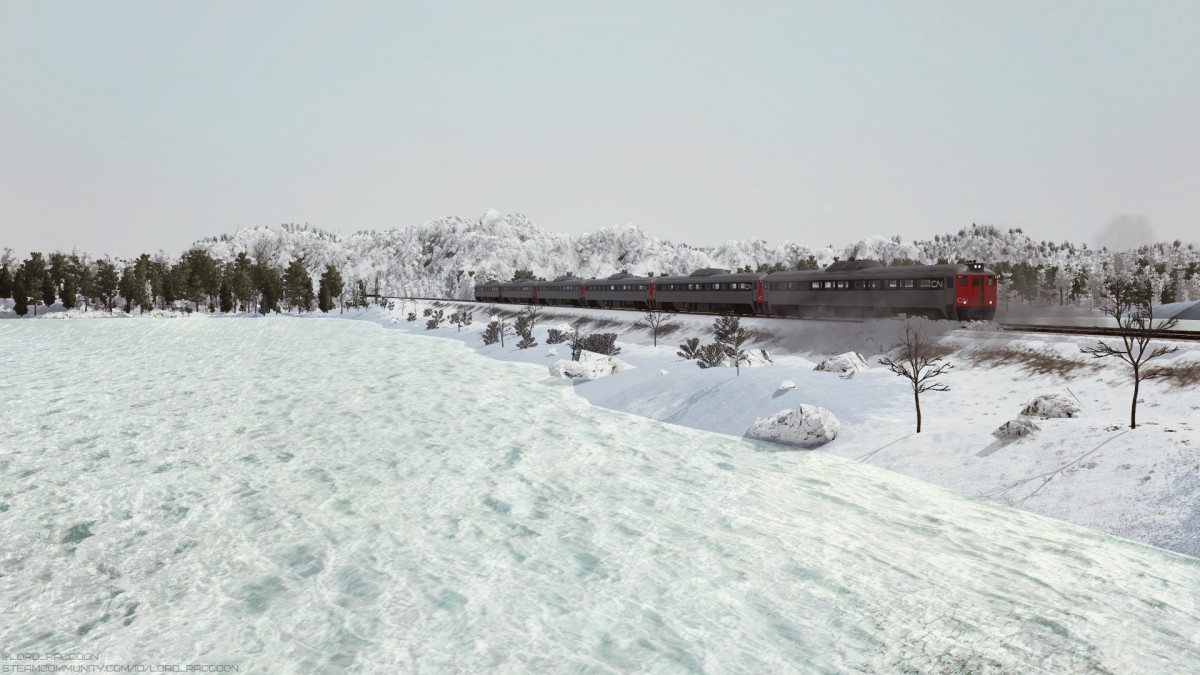 CN Railiner on the frozen river