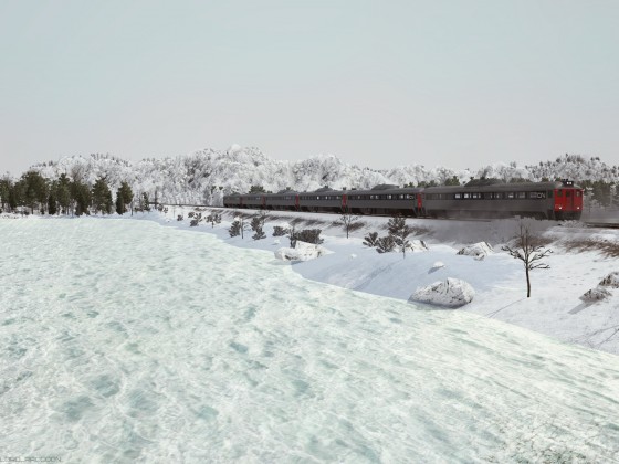 CN Railiner on the frozen river