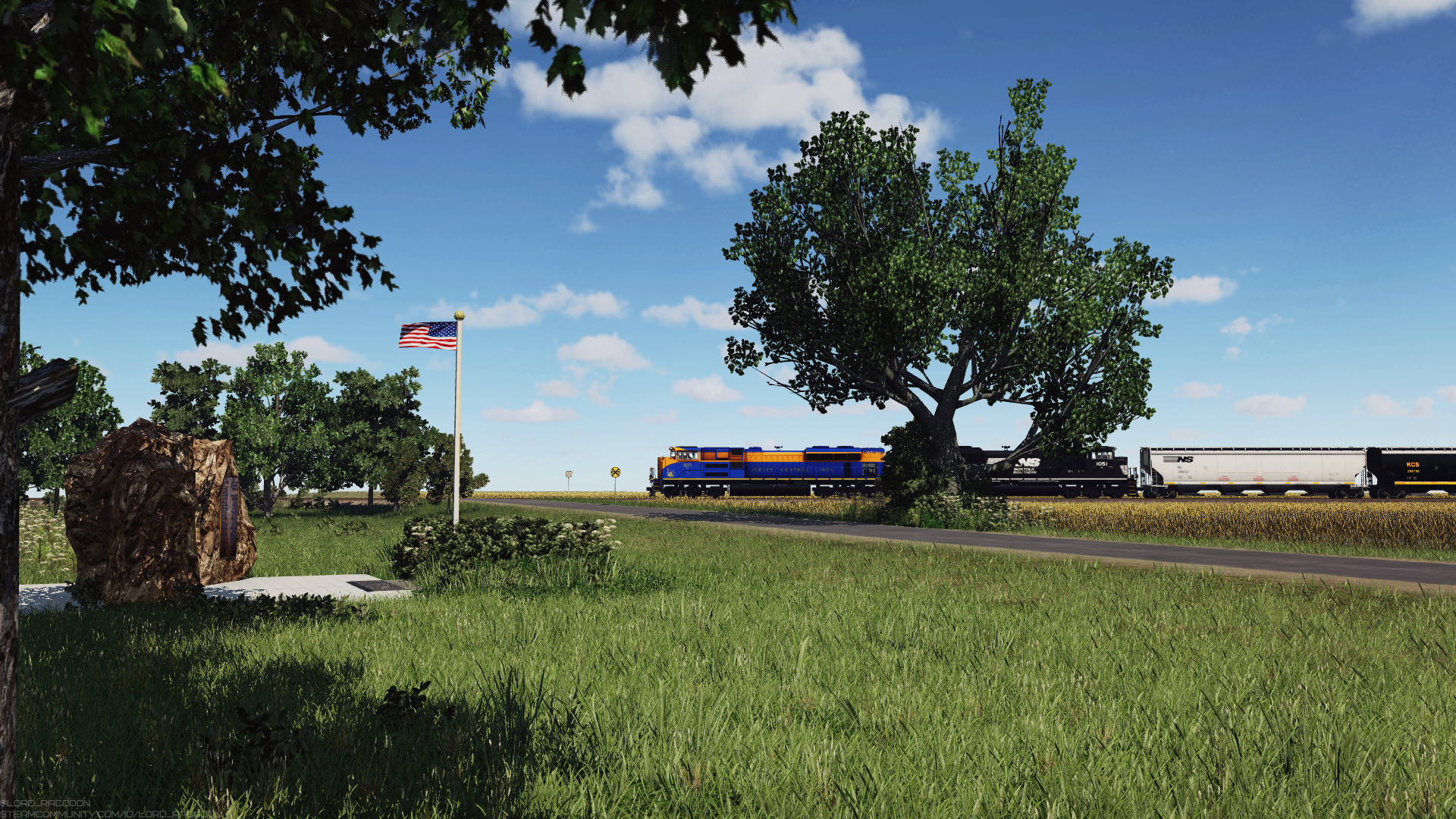 NS 2 SD70Ace near the Civil War monument