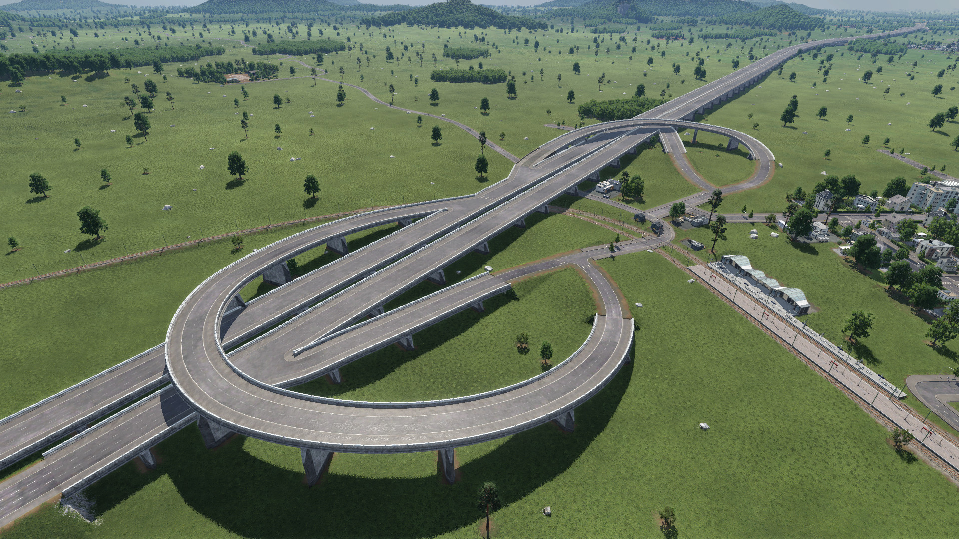 Screenshots von der Testkarte (Autobahnkreuz)