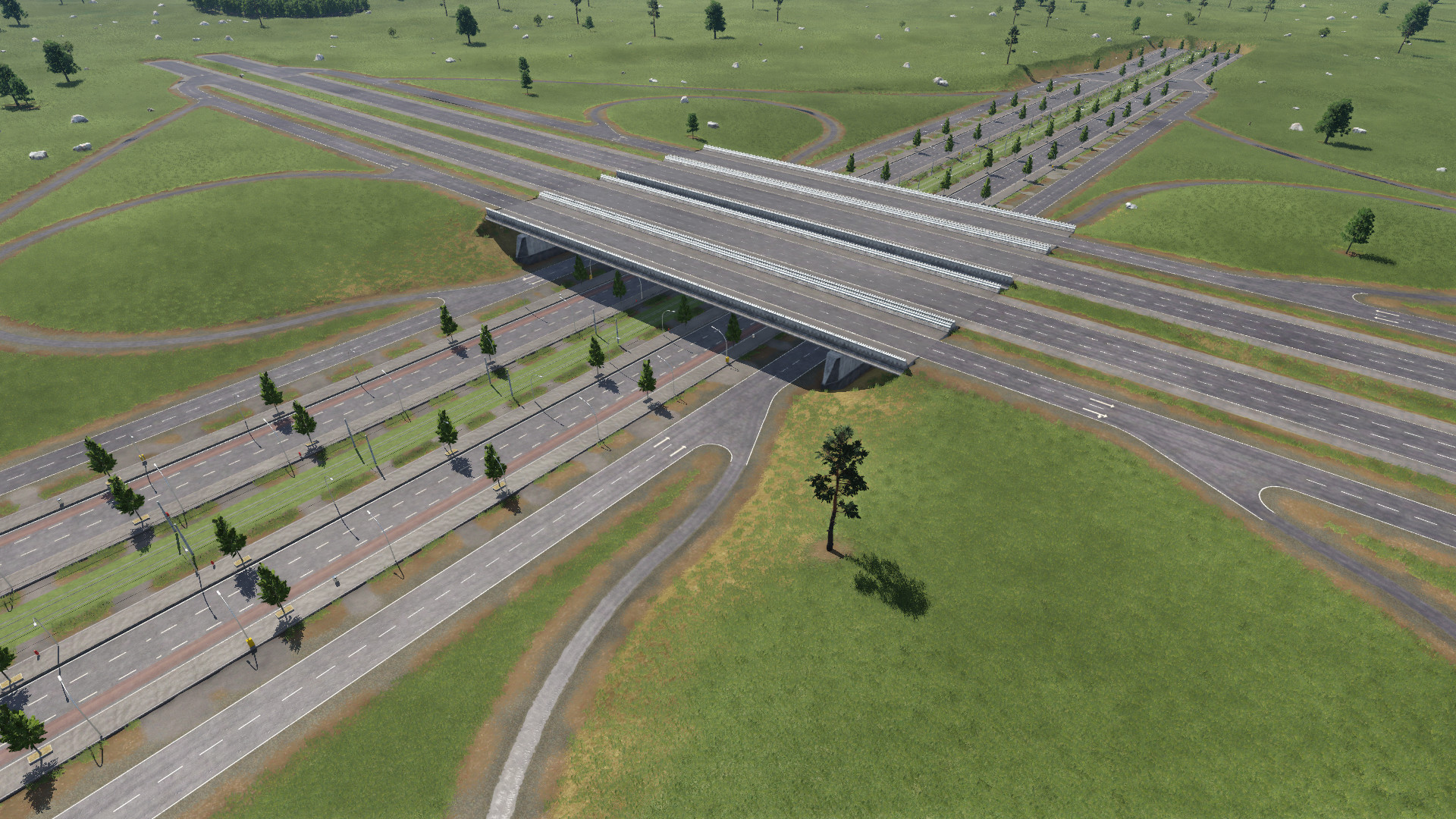 Städtische Autobahnzufahrt