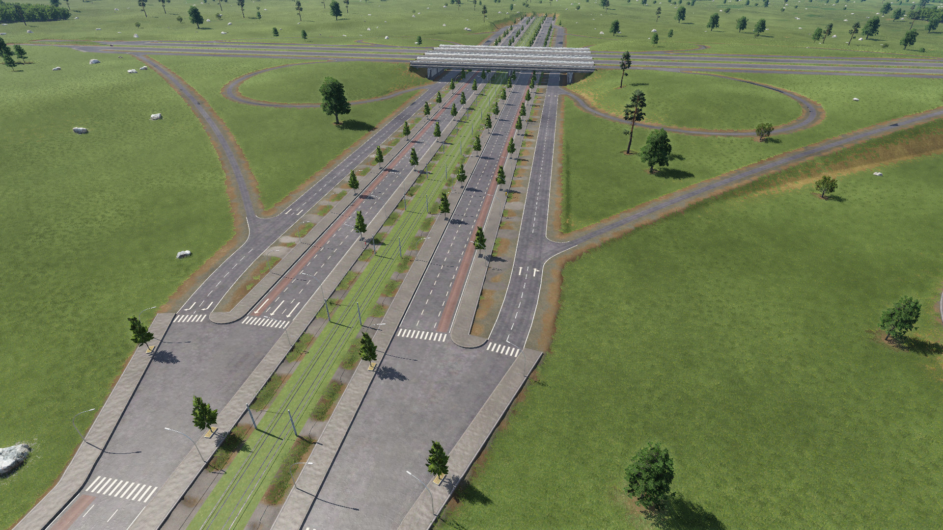 Städtische Autobahnzufahrt
