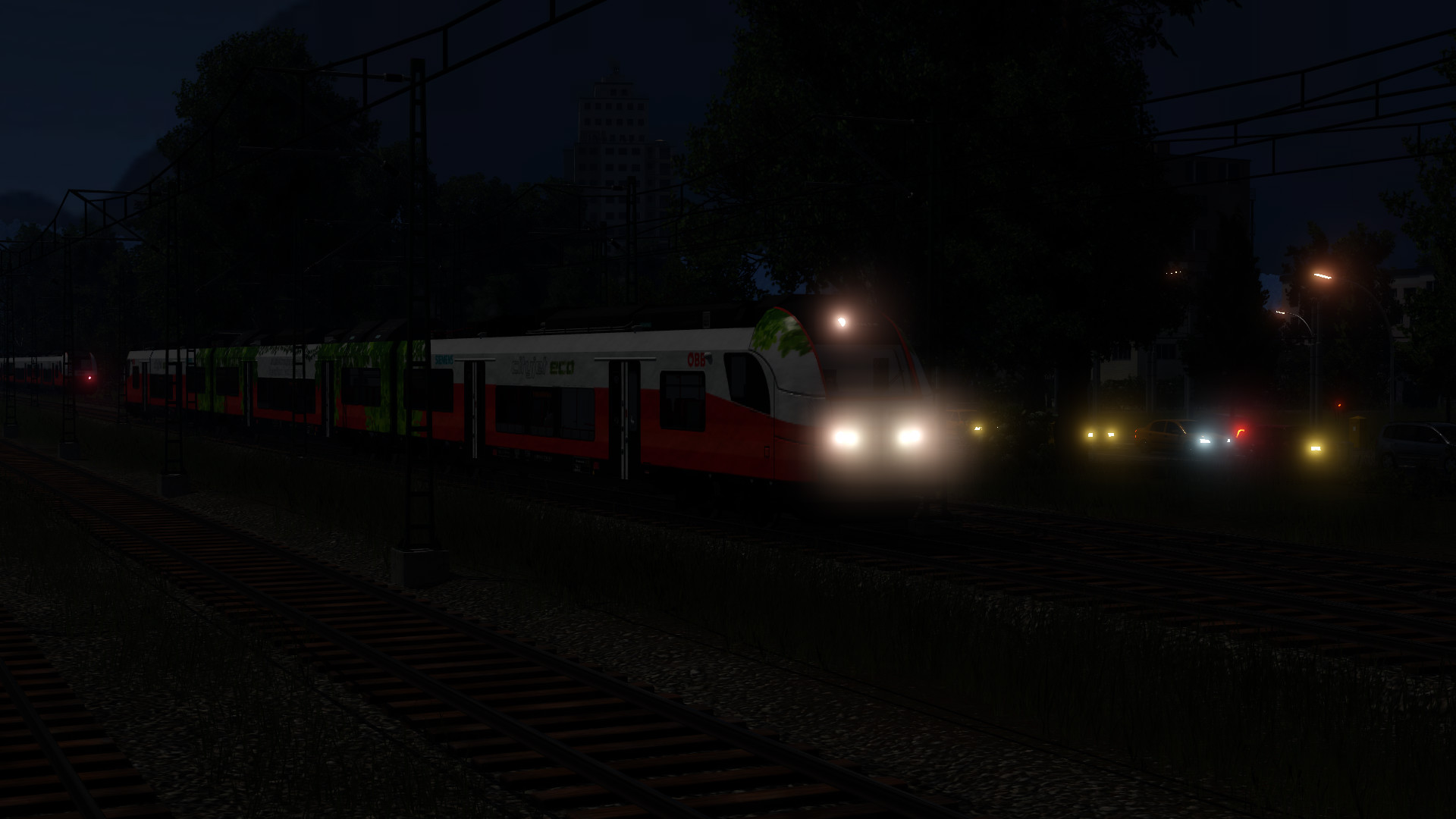 Bei Nacht Trainspotting betrieben