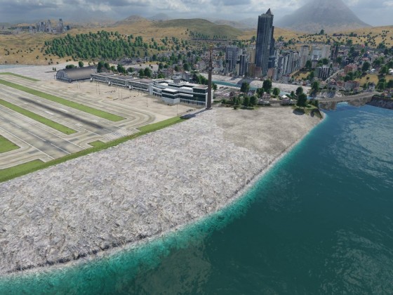 Italien Map Flughafen auf dem Meer angebaut.
