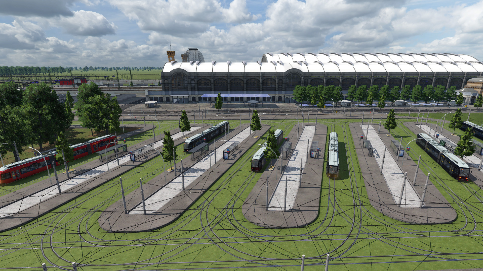 Bahnhofsvorplatz mit Strassenbahnzubringerbahnhof.