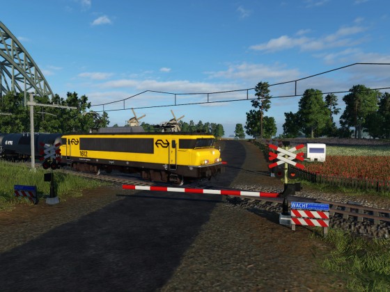 An einem Niederländischen Bahnübergang