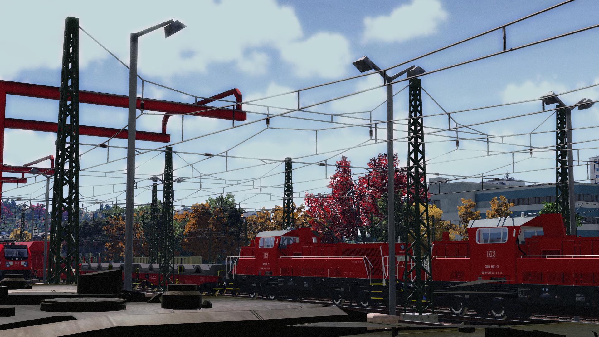 Shunting yard in autumn