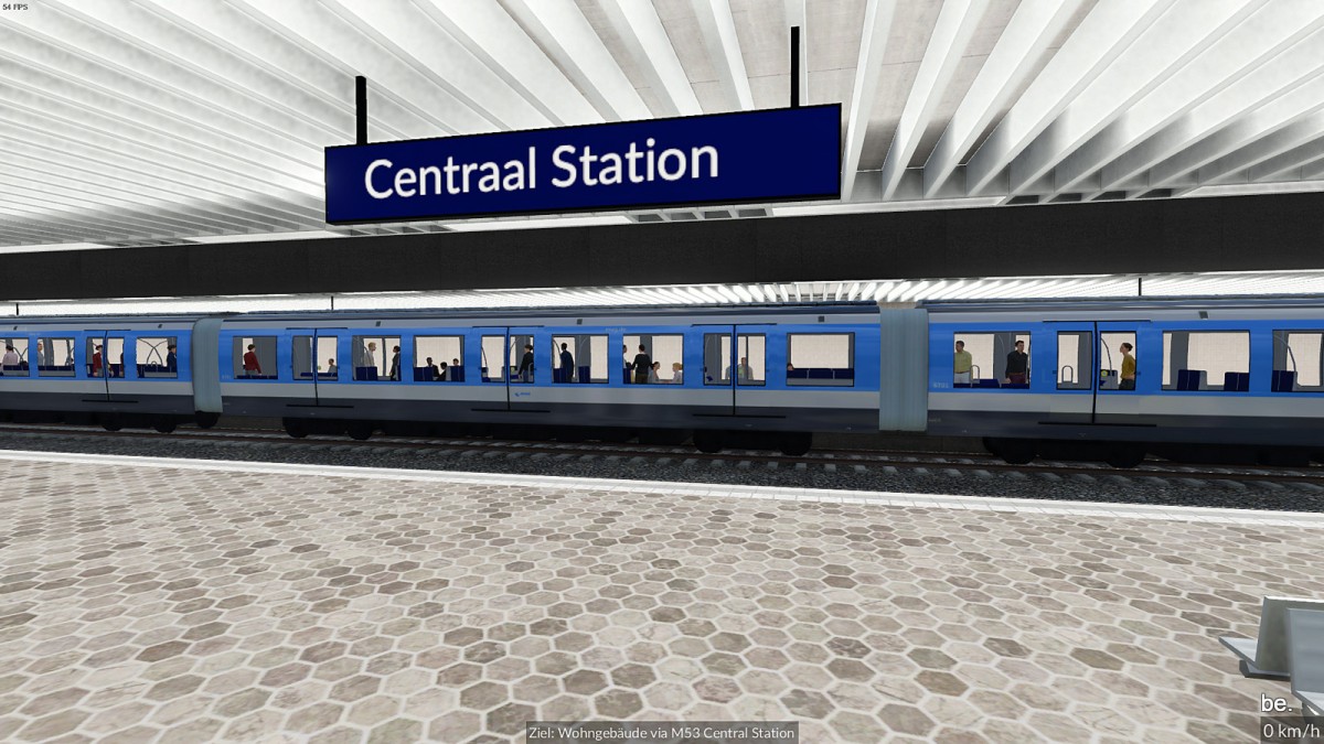Metro an der Station Amsterdam Hauptbahnhof