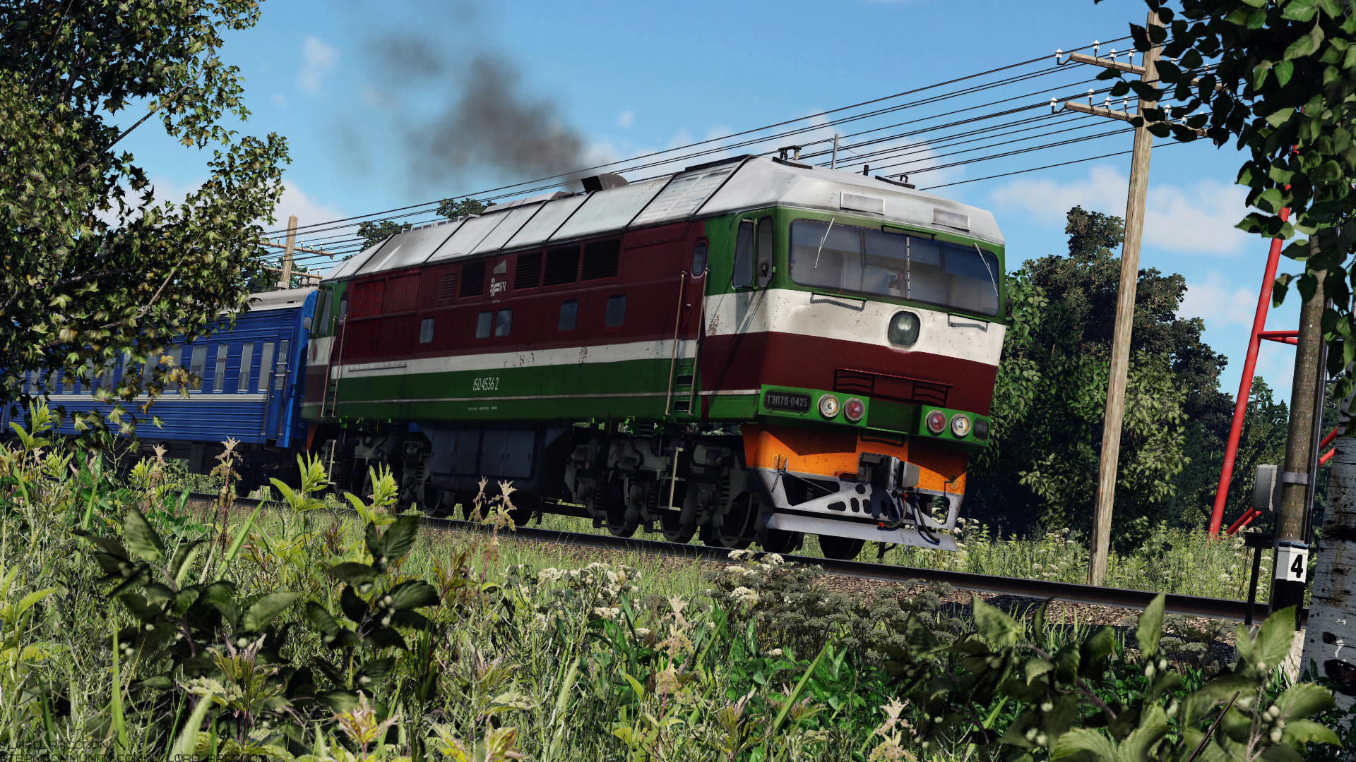 Trainspotting TEP70 in the forest