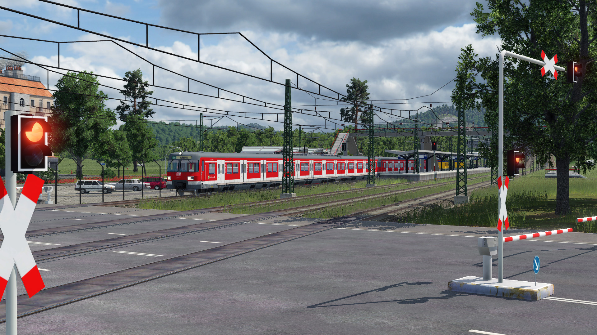Ein ET 420 fährt aus der S-Bahn Station aus.