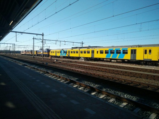 Interesting train line-up in Amersfoort