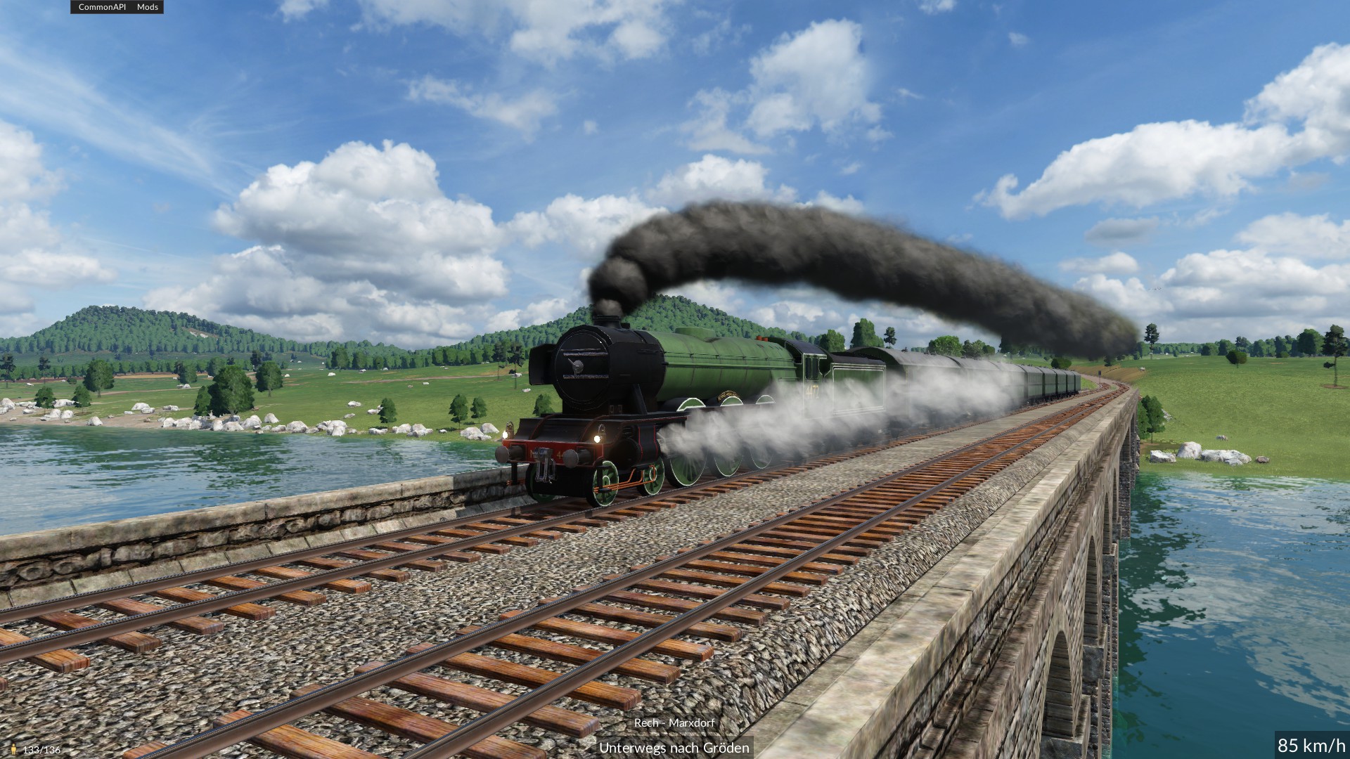 Flying Scotsman auf Steinbrücke