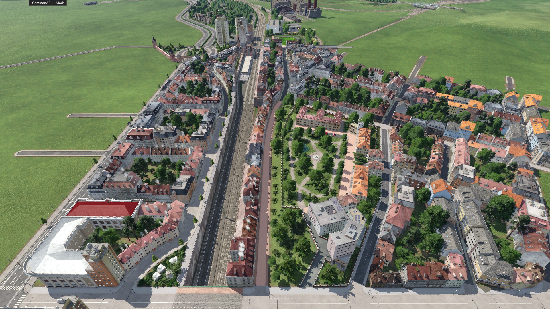 Krankenhauskomplex im Stadtgewirr