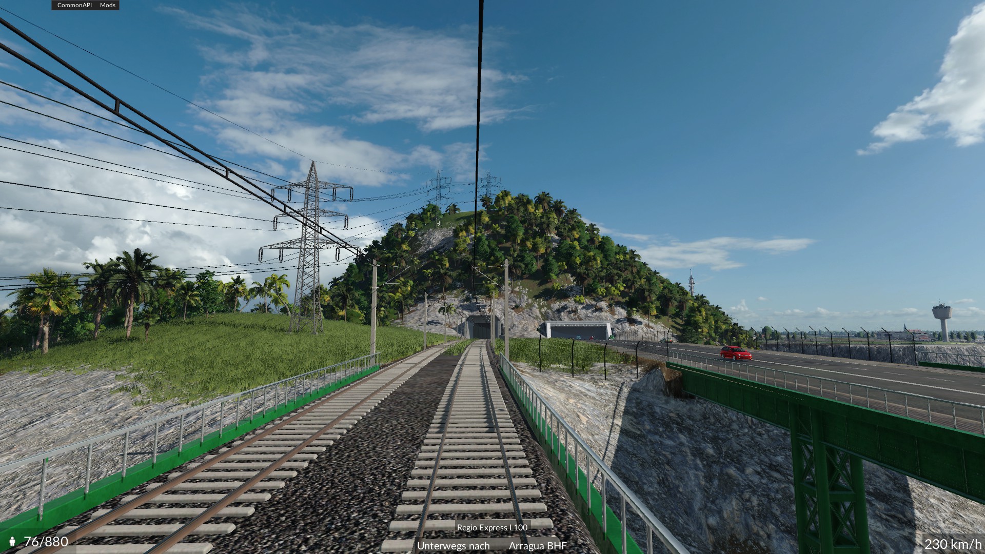 Ganz Rechts Flughafen Autobahn und links der Strom