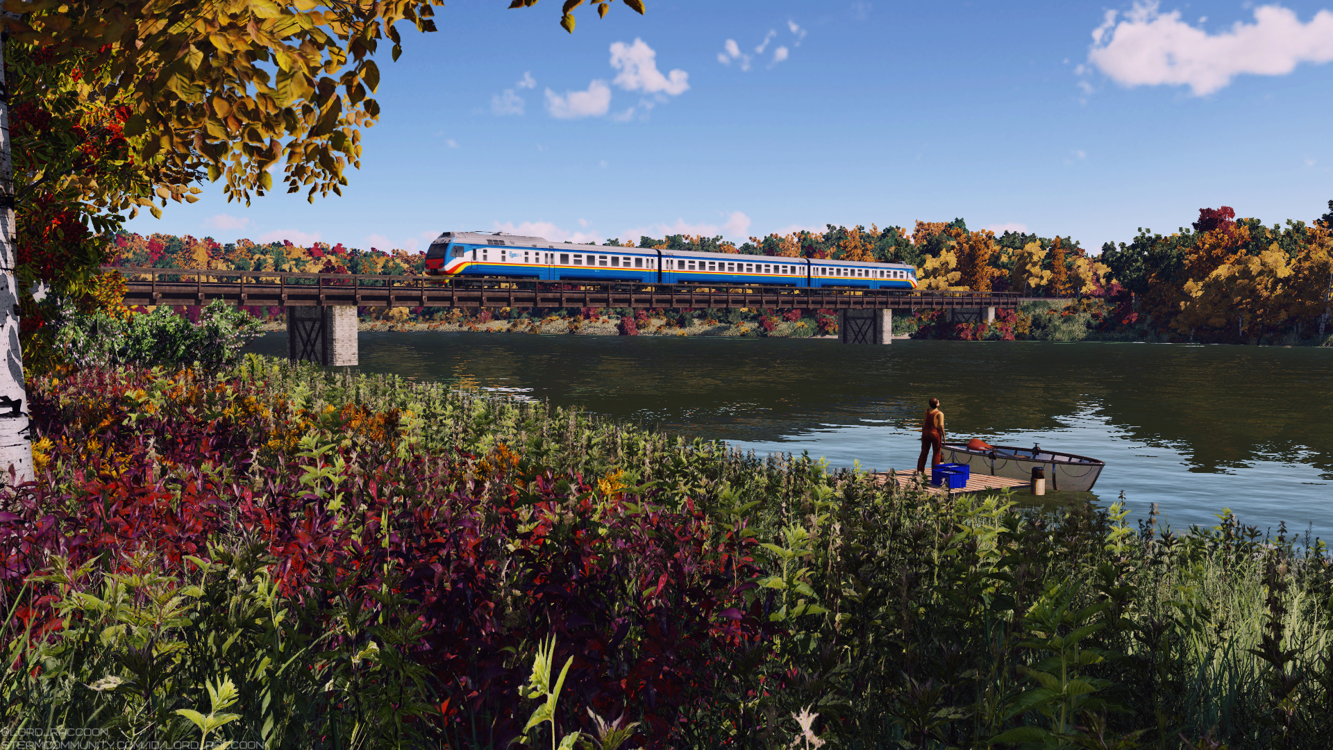 DR1B crossing the bridge