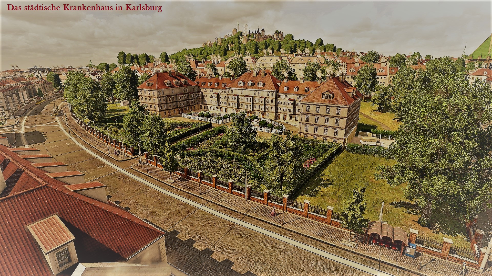 Das Karlsburger Krankenhaus. Postkarten-Stil