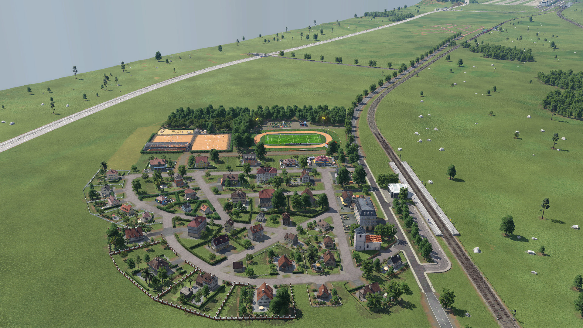 Dorf mit Sportangebot